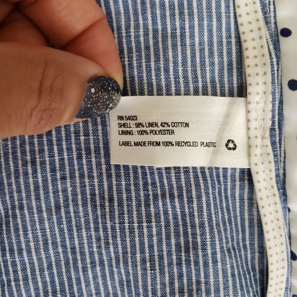 Gap The Academy Blazer Chambray Striped Linen in Blue White size 0 - Picture 11 of 14